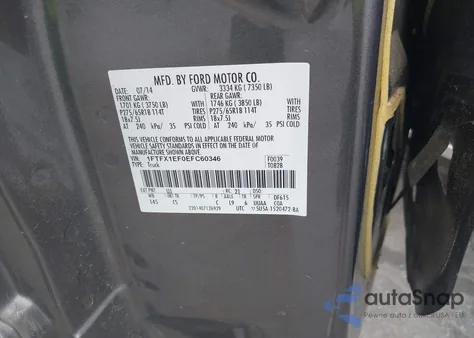 2014 Ford F-150 Stx from USA, damaged, VIN 1FTFX1EF0EFC60346